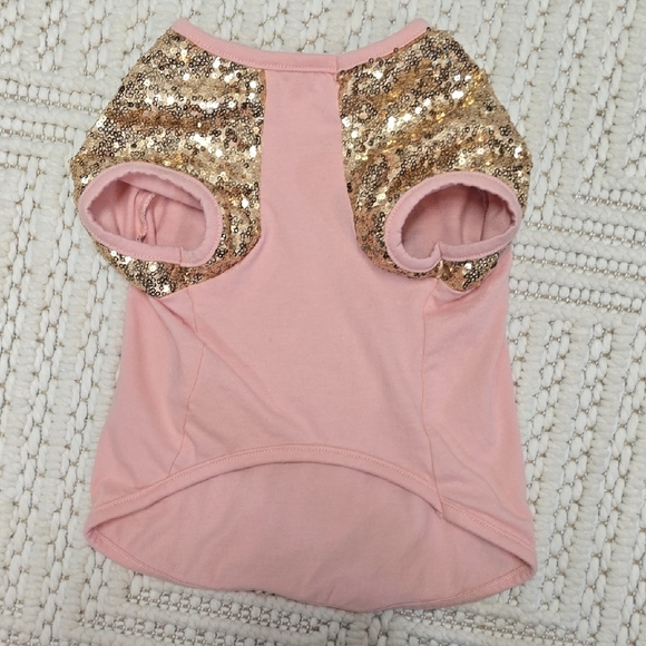 Chic Pink and Gold Dog Tee - Picture 8 of 9